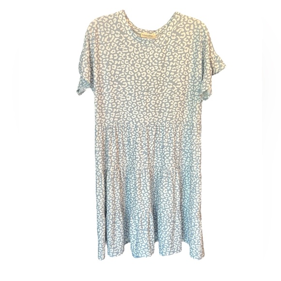 NWT First Look Blue and White Fascination Leo Dress Size L - Picture 1 of 4